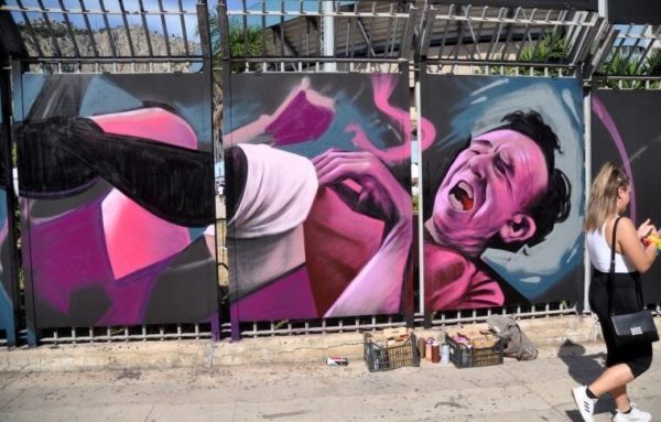 Vasco's writings vandalized on the fence of the Barbera stadium in Palermo