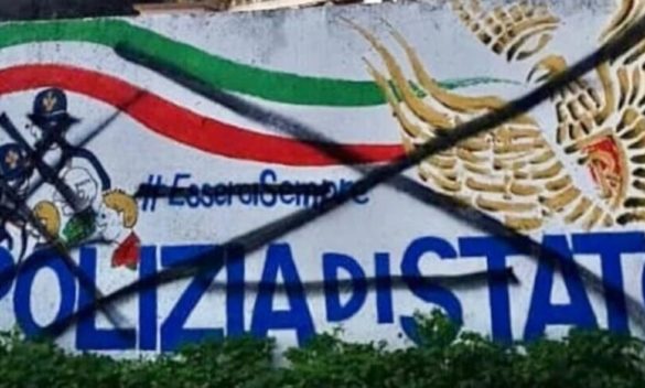 Messina, vandalizzato il murales realizzato per la festa della polizia