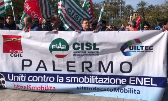 Palermo, scioperano i dipendenti Enel: «Lo smembramento della rete mette a rischio la stabilità del servizio e i posti di lavoro»