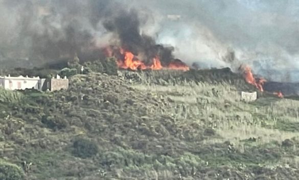 Lipari, incendio a Monte Gallina: case a rischio, isolani e turisti per precauzione si sono allontanati dalle villette