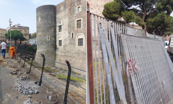 Catania, nuova ringhiera a protezione del Castello Ursino